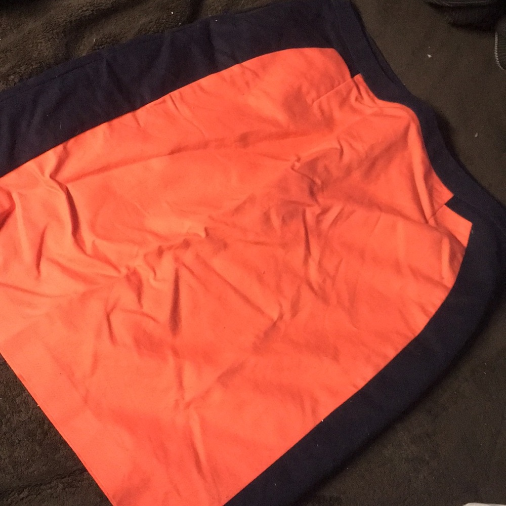 Coral and Navy Skirt